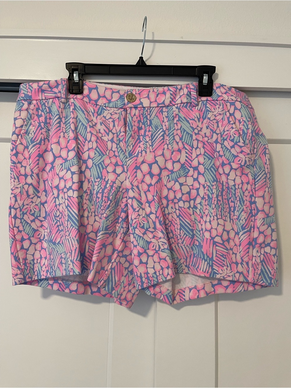 Lilly Pulitzer Pink and Blue Floral High-Waist Shorts